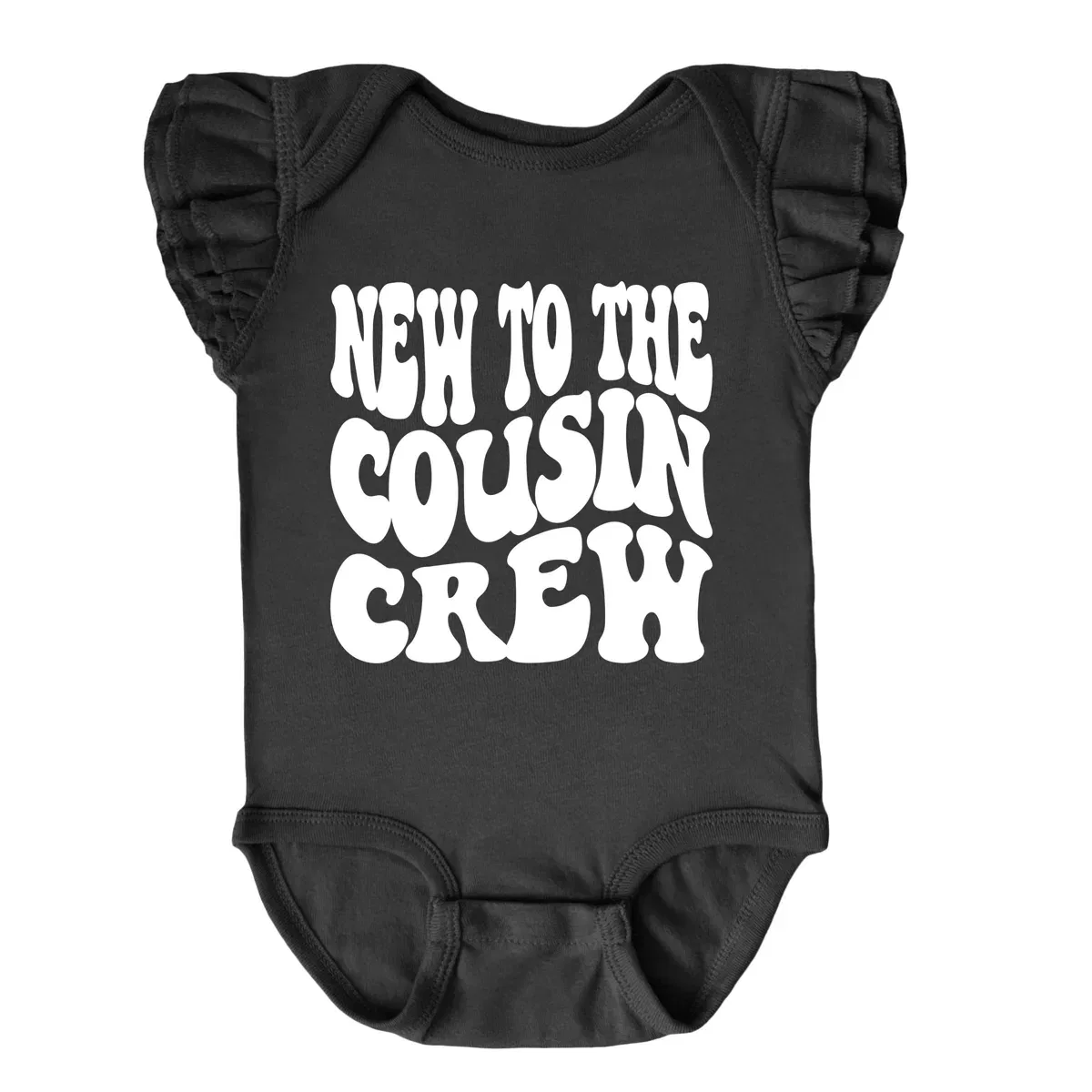 Детское боди для девочек с принтом New To The Cousin Crew The Juniper Shop, Black