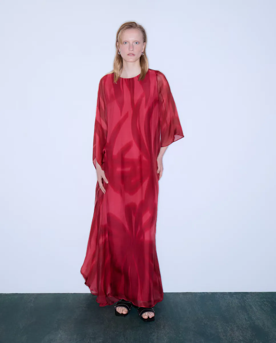

Платье Túnica asimétrica estampada Woman Limited El Corte Inglés, красный