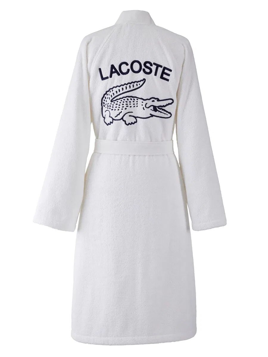 Длинный банный халат LACOSTE 'LDEFILE' белого цвета — фото 2