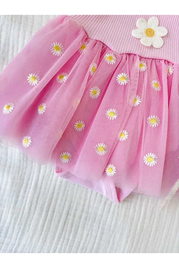 Детское платье для девочек хлопковое Lisa daisy tutu dress Nunu Baby, Pink — фото 3