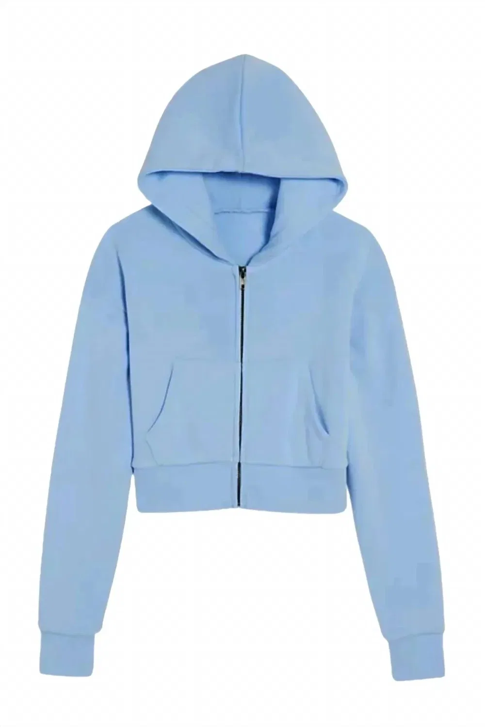 Детское укороченное худи на молнии с длинным рукавом Dylan Cropped Zip Up Hoodie KatieJnyc, Glacier Blue