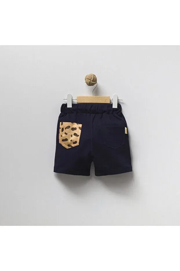 Детские шорты для мальчиков с принтом 2Ip teddy bear printed elastic waist unisex shorts Overdo, Navy Blue — фото 3