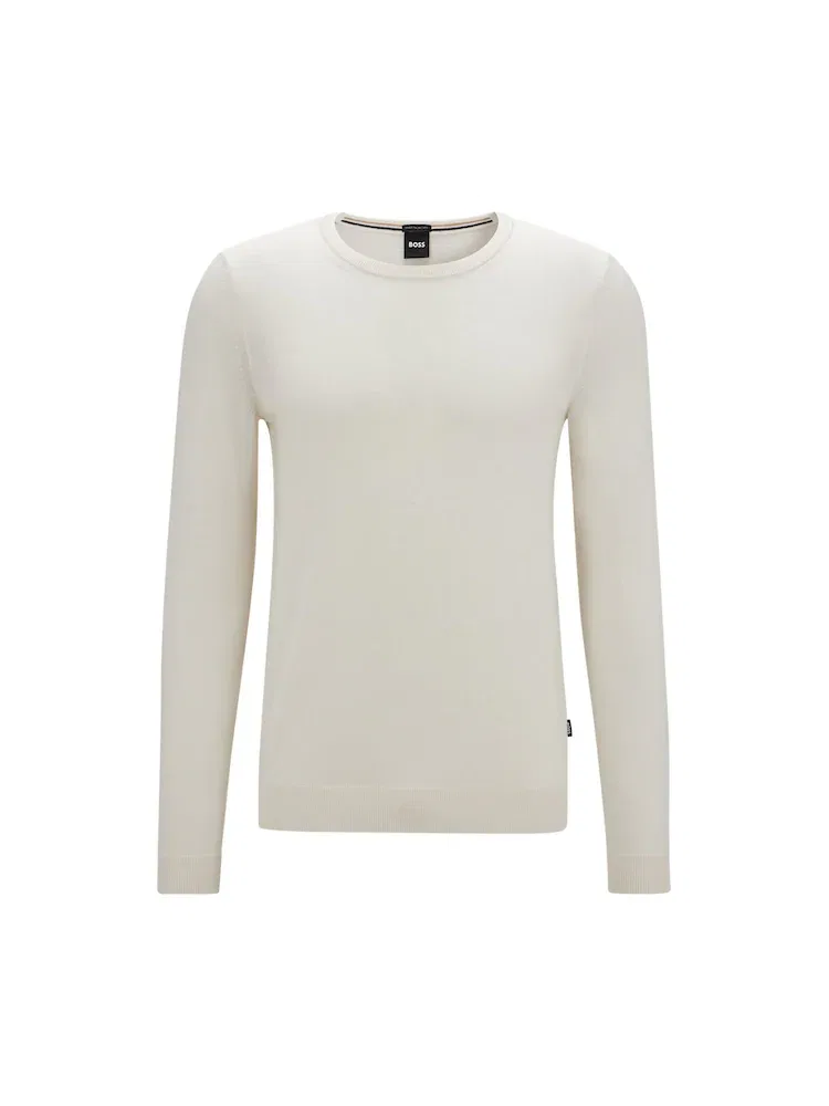 Свитер шерстяной, Slim Fit BOSS, Ivory — фото 3