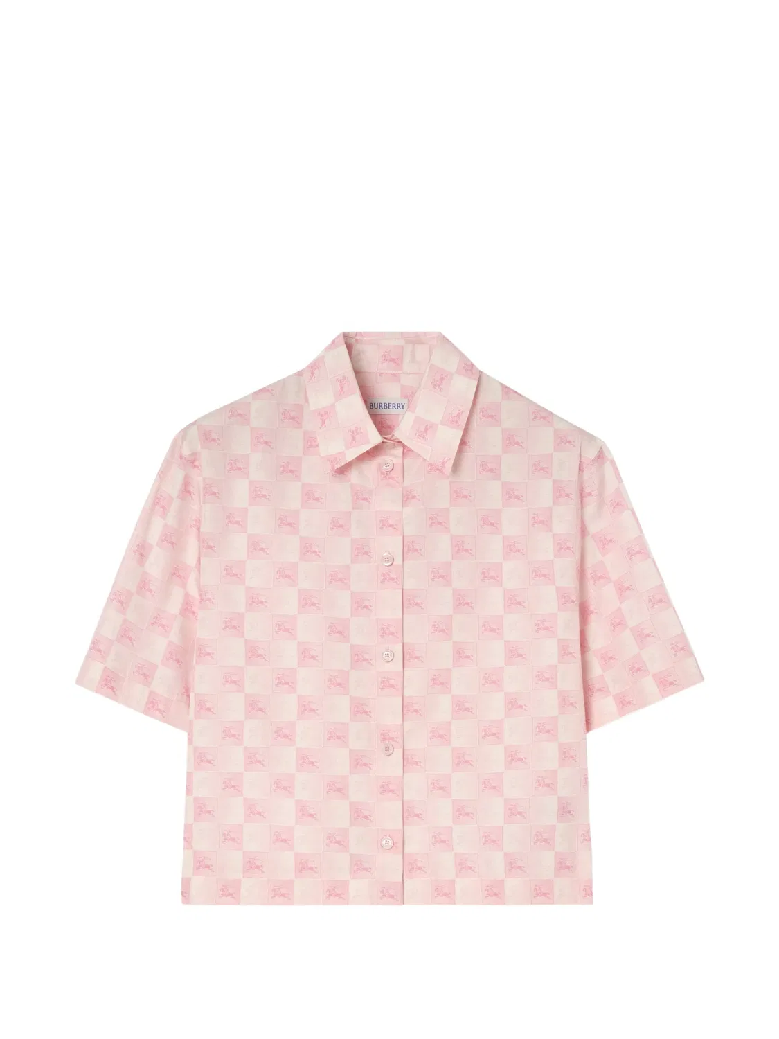 Укороченная хлопковая рубашка EKD, розовая Burberry, розовый