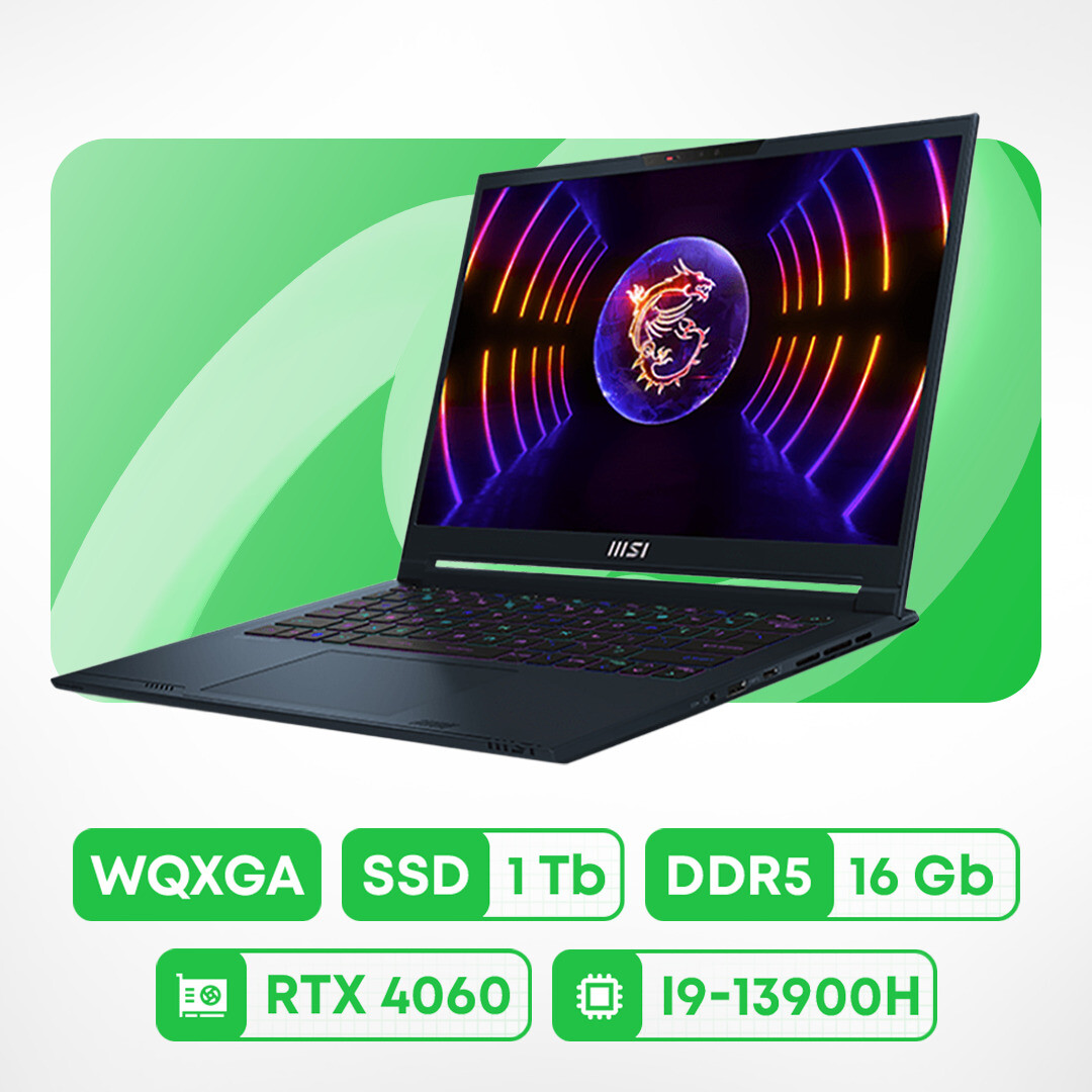 

Игровой ноутбук MSI Stealth 14 Studio, 14", 16ГБ/1ТБ, i9-13900H, RTX 4060, синий, английская клавиатура