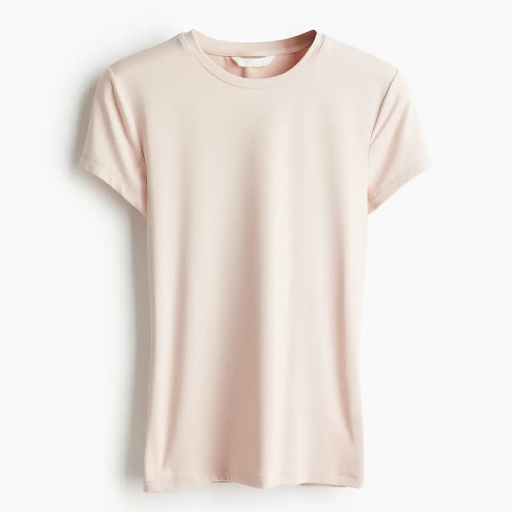 

Футболка H&M Fitted Microfiber, светло-розовый