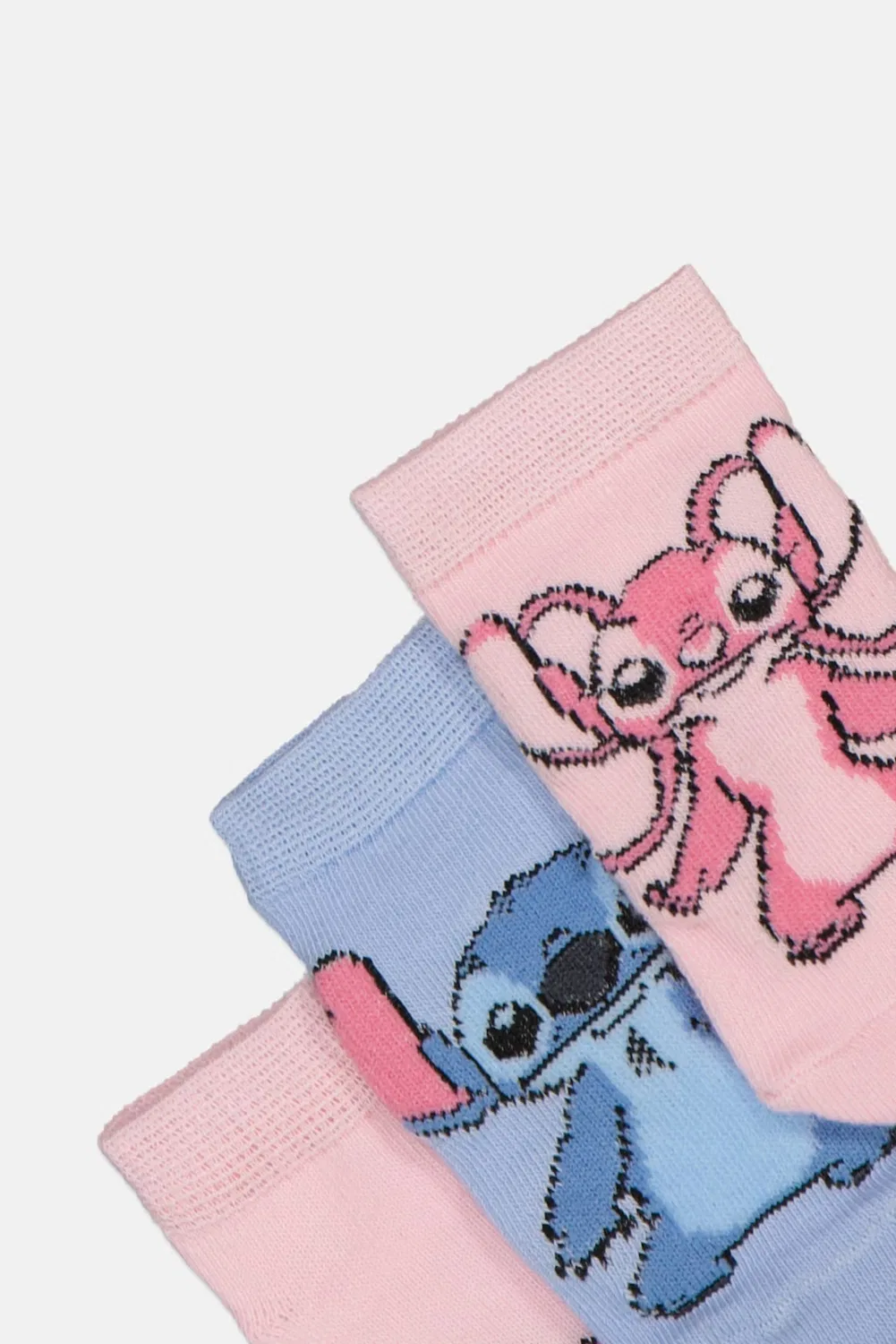 Носки детские с принтом Stitch комплект 3 пары Disney, разноцветный — фото 2