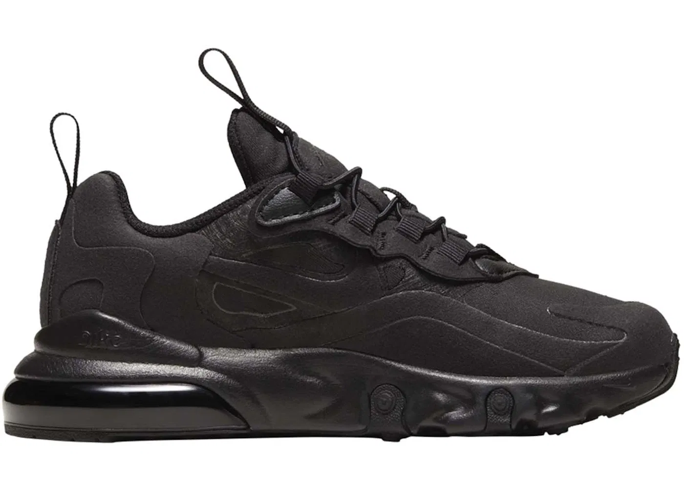 Детские кроссовки с амортизацией Nike Air Max 270 React, Black/Black/Black