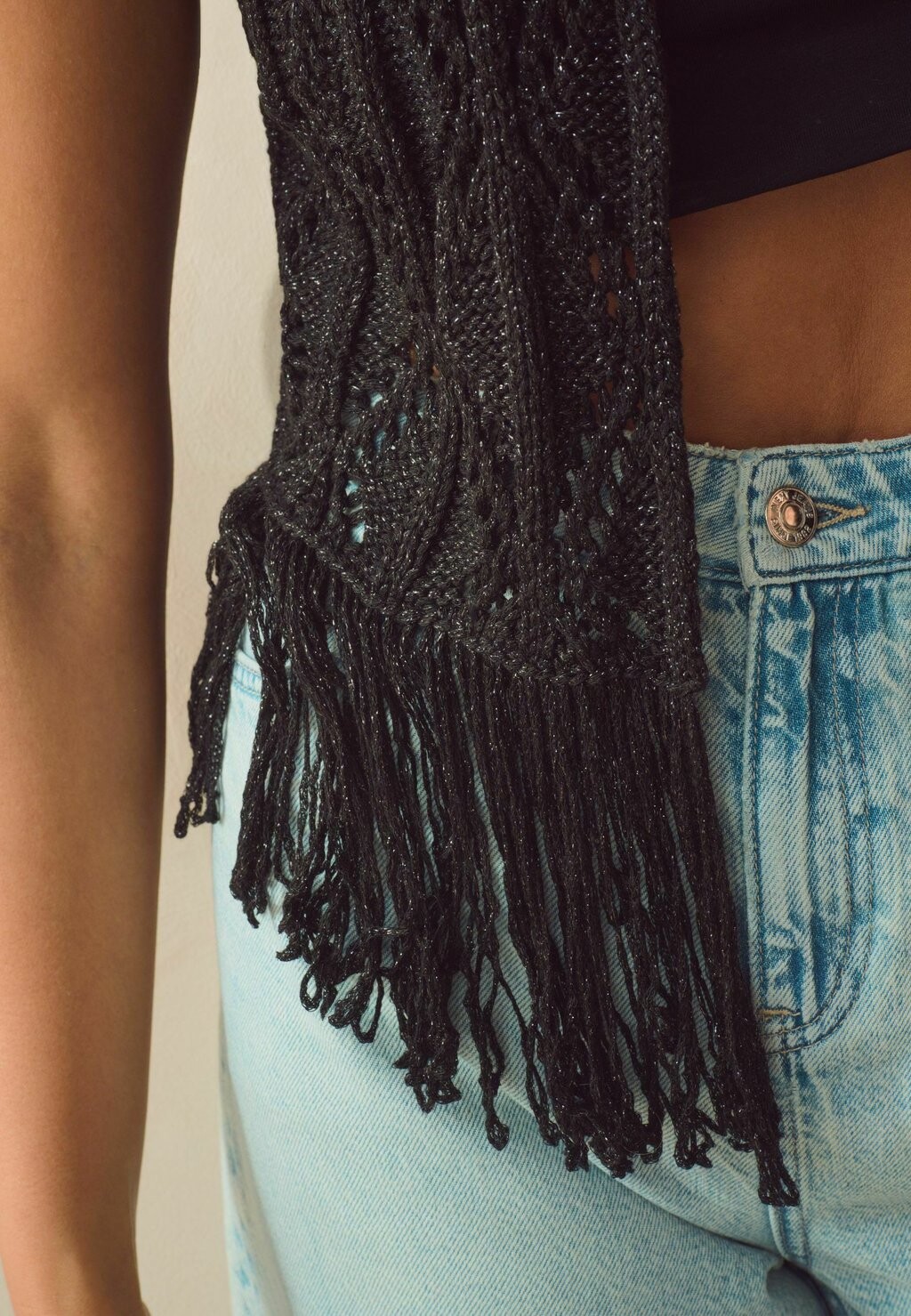 

Жилет FRINGED REGULAR FIT Next, черный