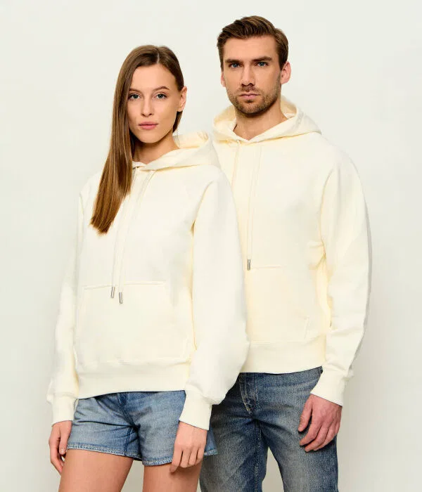 Женское худи с вышивкой AMI Paris, Crema