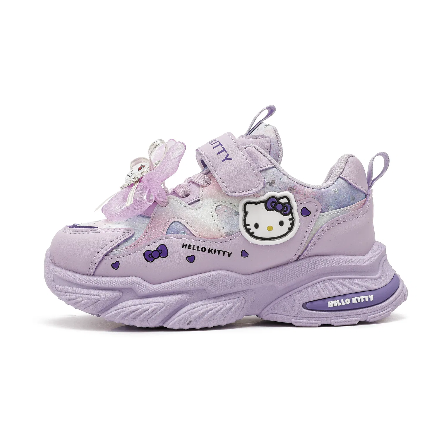 Детские кежуал-кроссовки с принтом Hello Kitty Sanrio, Silver/Pink — фото 3