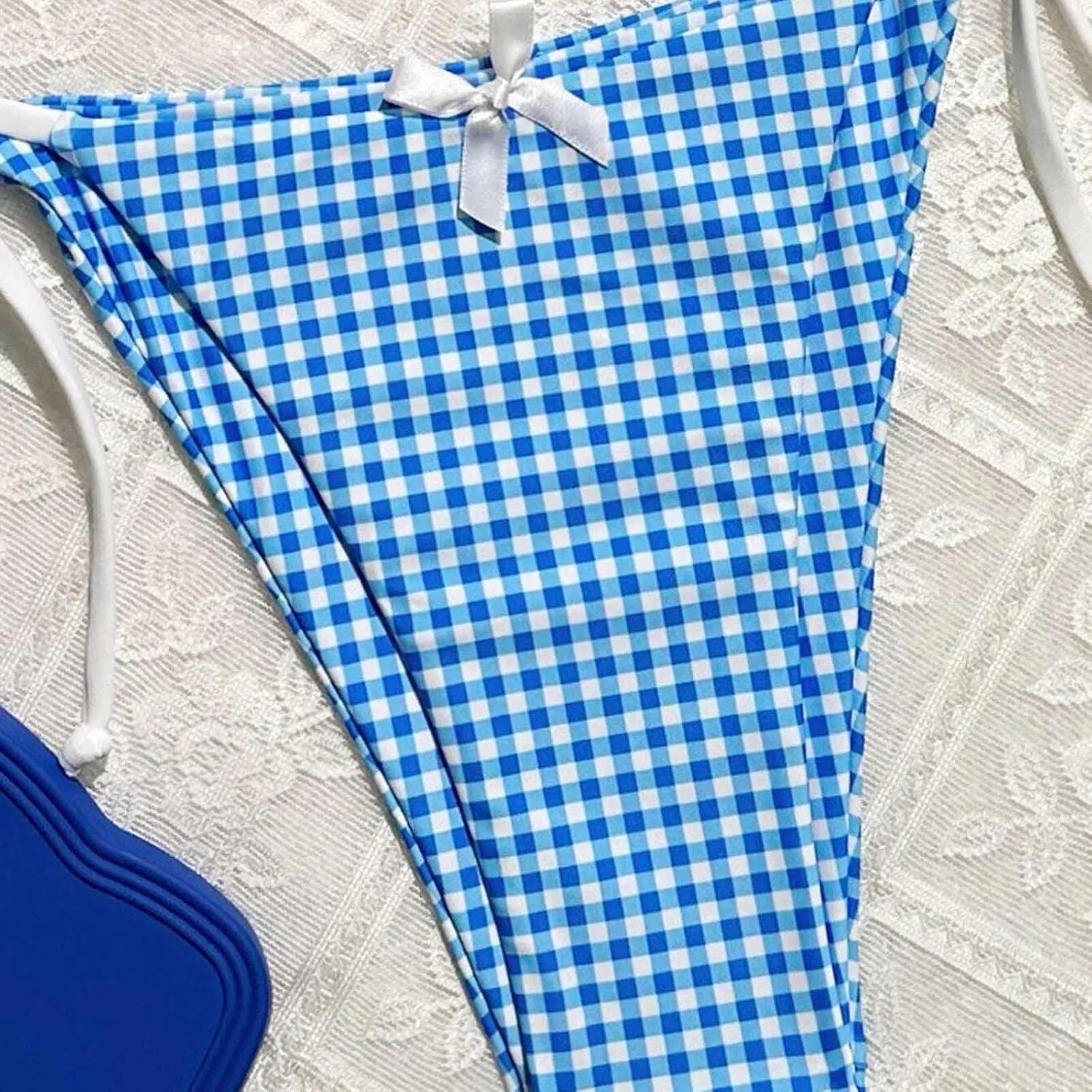 Женский бикини-комплект с принтом Quick Drying Stretchy Soft, Sky Blue — фото 4