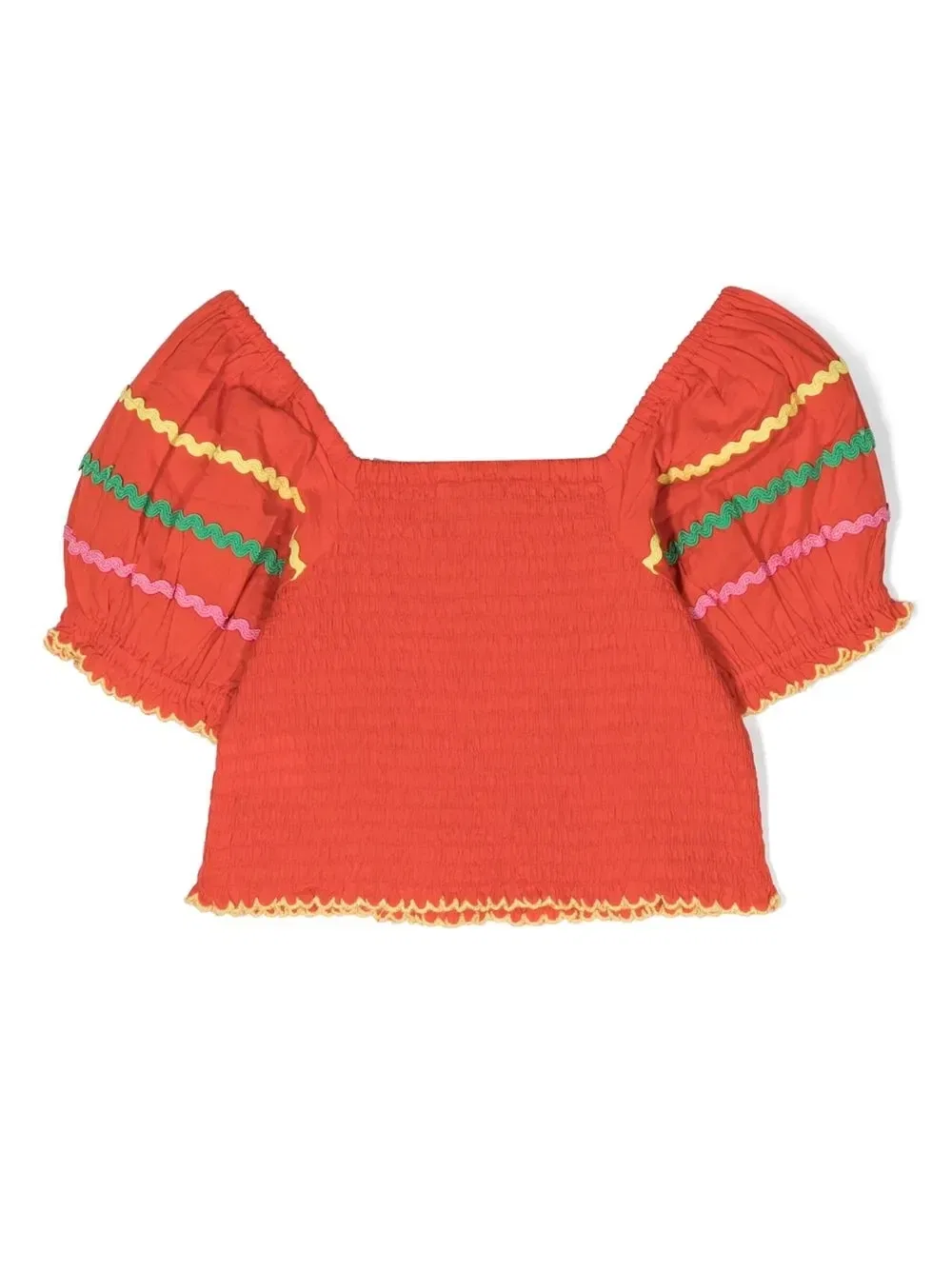 Топ с короткими рукавами и сборками Stella Mccartney Kids, красный — фото 2
