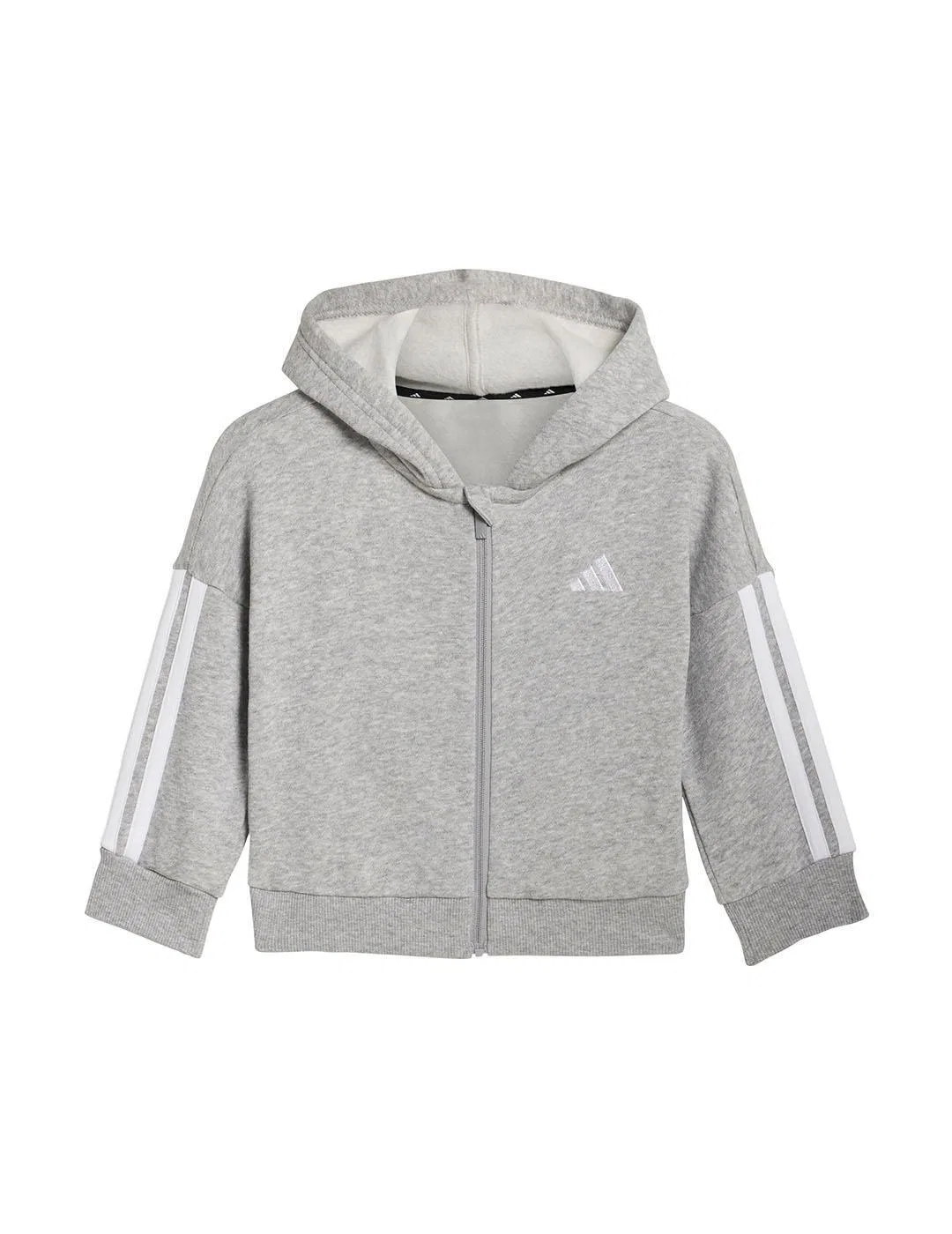 Детский спортивный костюм из флиса Essentials Jogger 3S Fleece Adidas, Grau / Weiss / Schwarz — фото 3