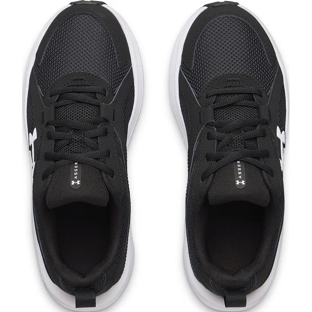Детские кроссовки Charged+ Assert 11 для бега Under Armour, Black/Black/White — фото 3
