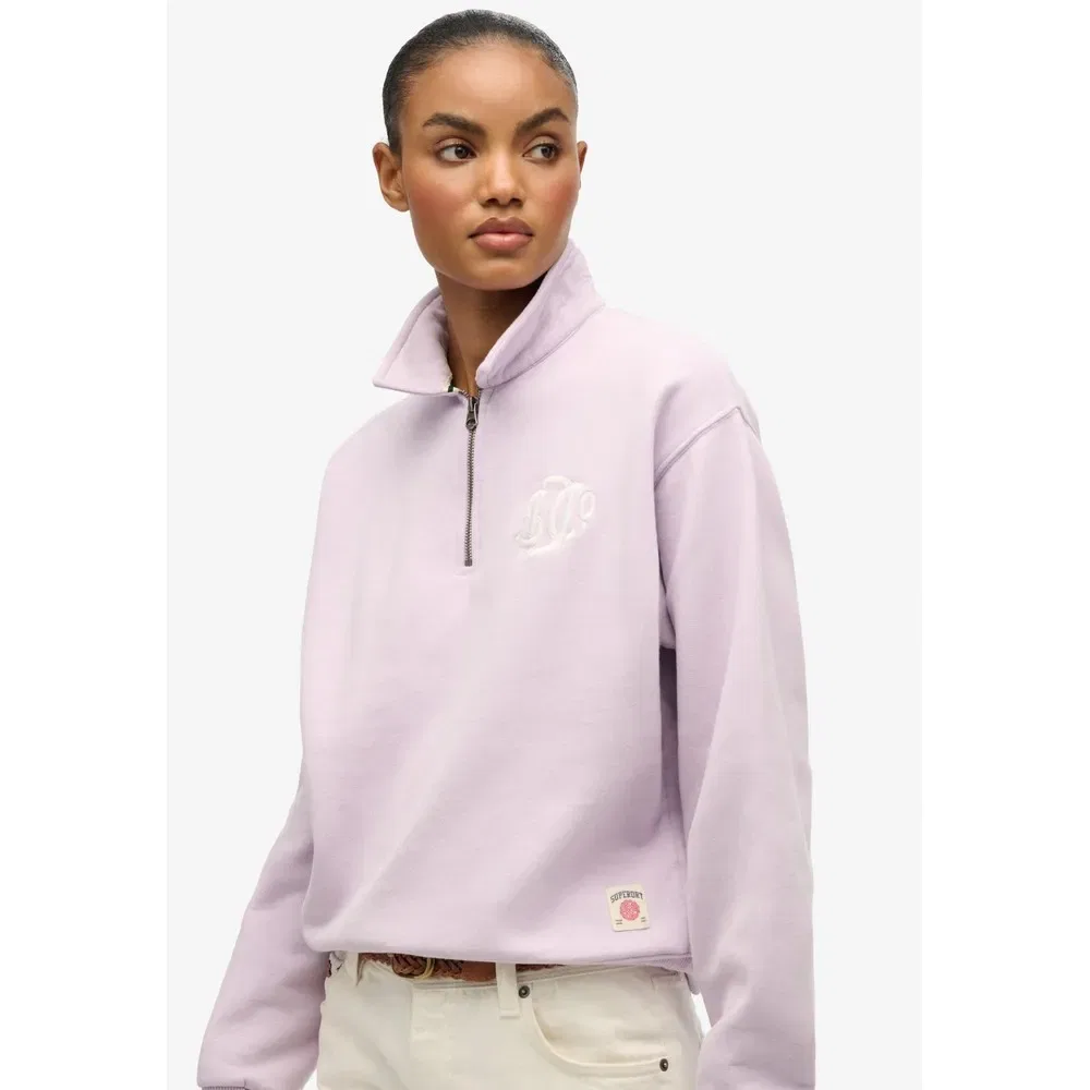 Свитер с воротником и полузастежкой-молнией Neon Superdry, фиолетовый — фото 3