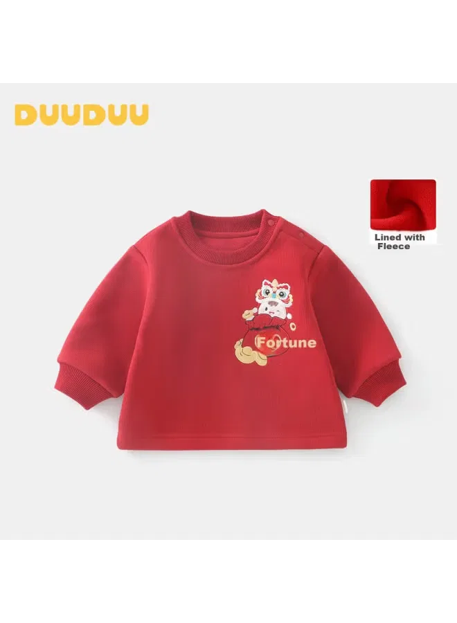 Худи детское утепленное на флисе Duuduu, красный