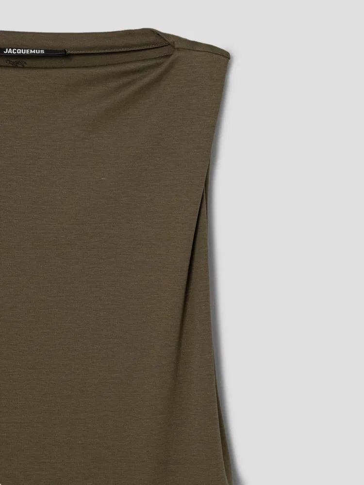 Платье асимметричное La Robe Drap JACQUEMUS, Dark Khaki — фото 4
