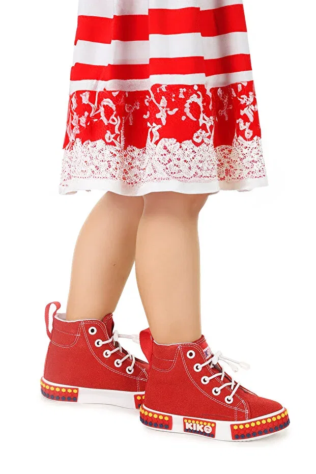 Детские ботинки для девочек на липучке Gamel Kiko Kids, Red — фото 3