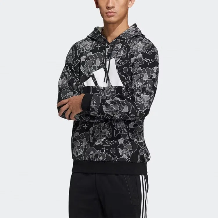 Худи с принтом Aop Adidas, черный — фото 2