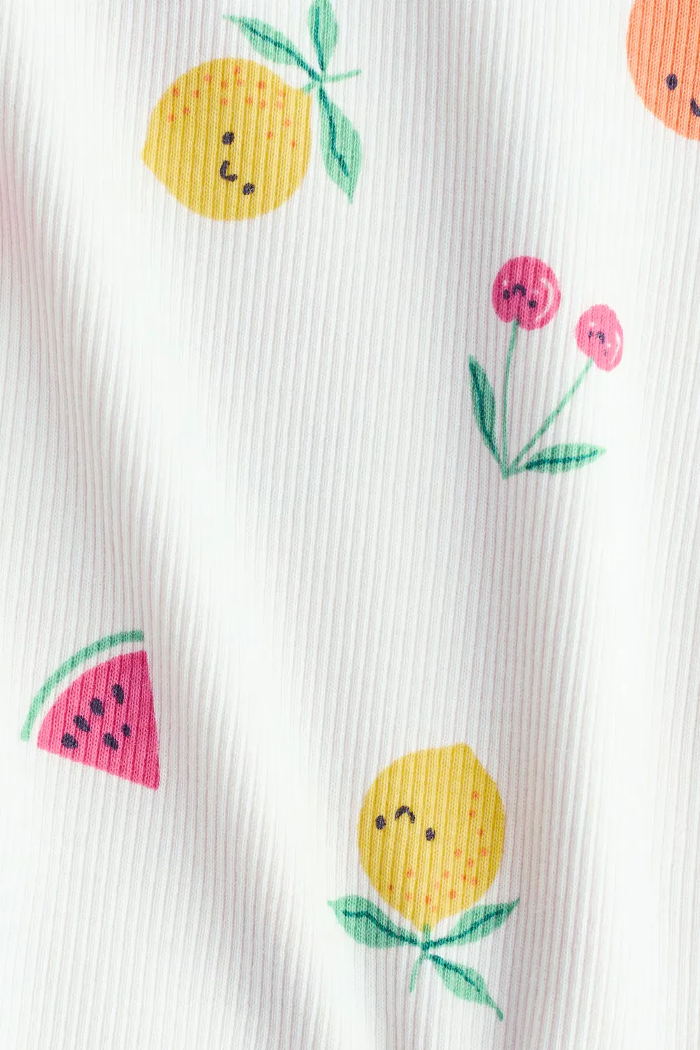 Комплект из двух предметов из ребристого хлопка H&M, Weiß/Früchte — фото 3