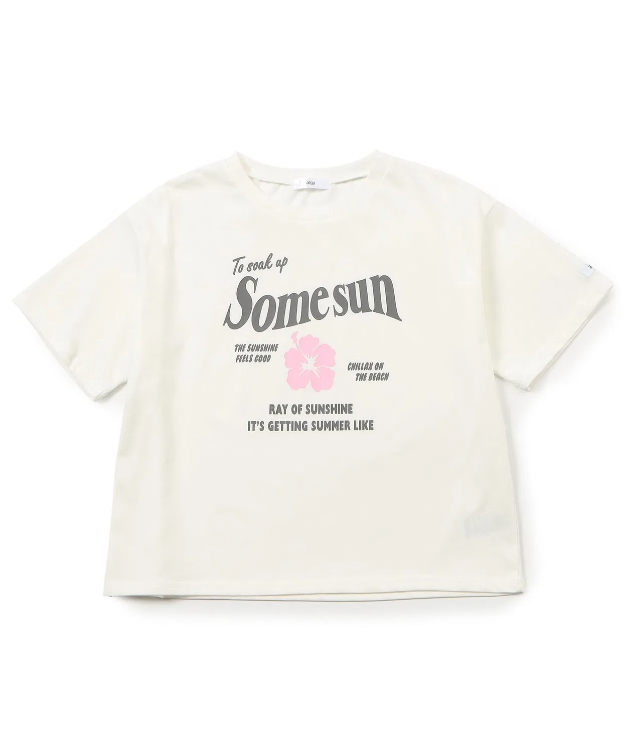 Детская футболка с принтом Hibiscus Half Sleeve T-Shirt algy, Off White