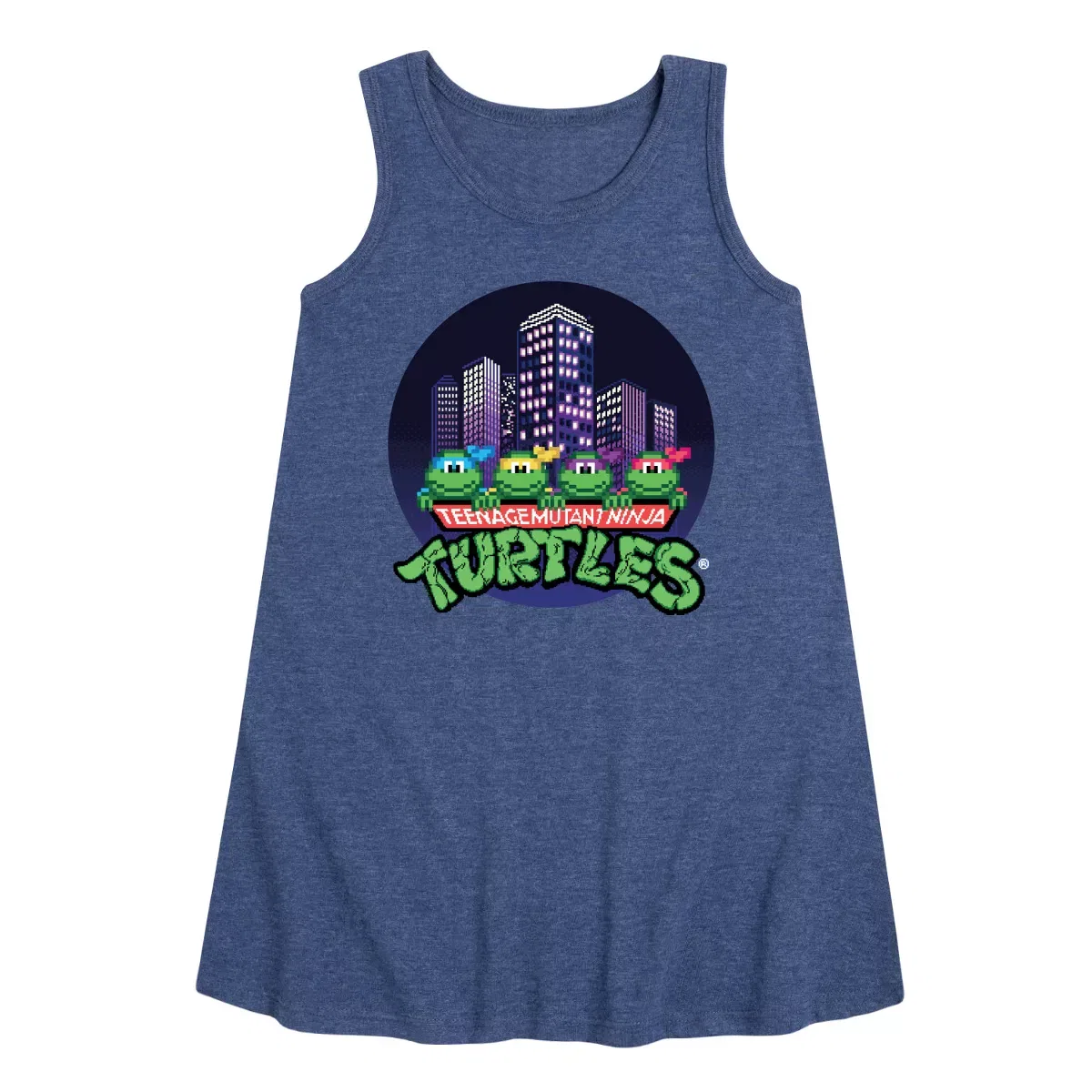 Детское платье-трапеция без рукавов Teenage Mutant Ninja Turtles, Heather Navy