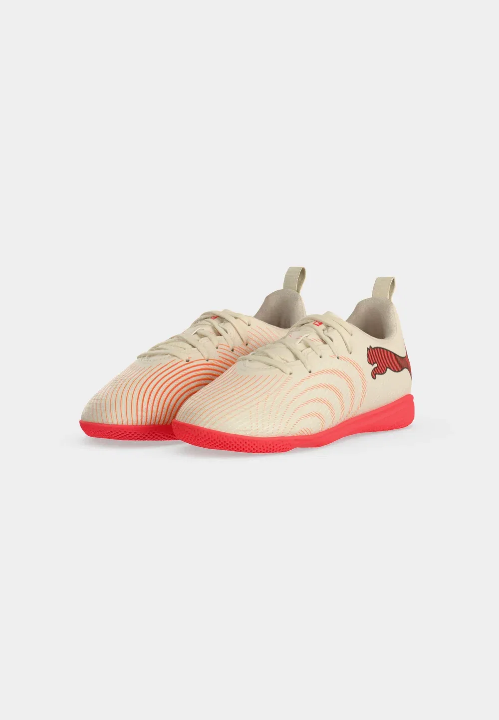 Футбольные бутсы Future 9 Play It Jr унисекс - для игры в помещении Puma, Sugared Almond/White/Ultra Red/Black — фото 3
