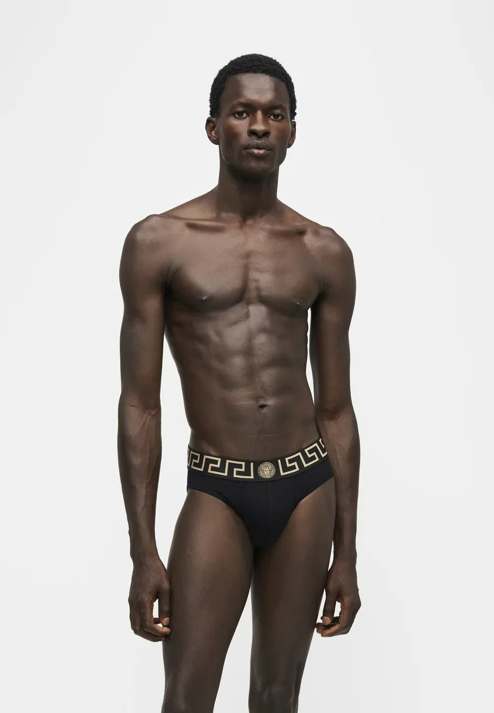 Трусы с низкой посадкой и логотипом Versace, Black/Gold Coloured