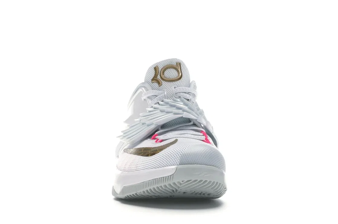Детские кроссовки для мальчиков Nike KD 7, White/Metallic Gold-Pink-Pow-Pure-Platinum — фото 2