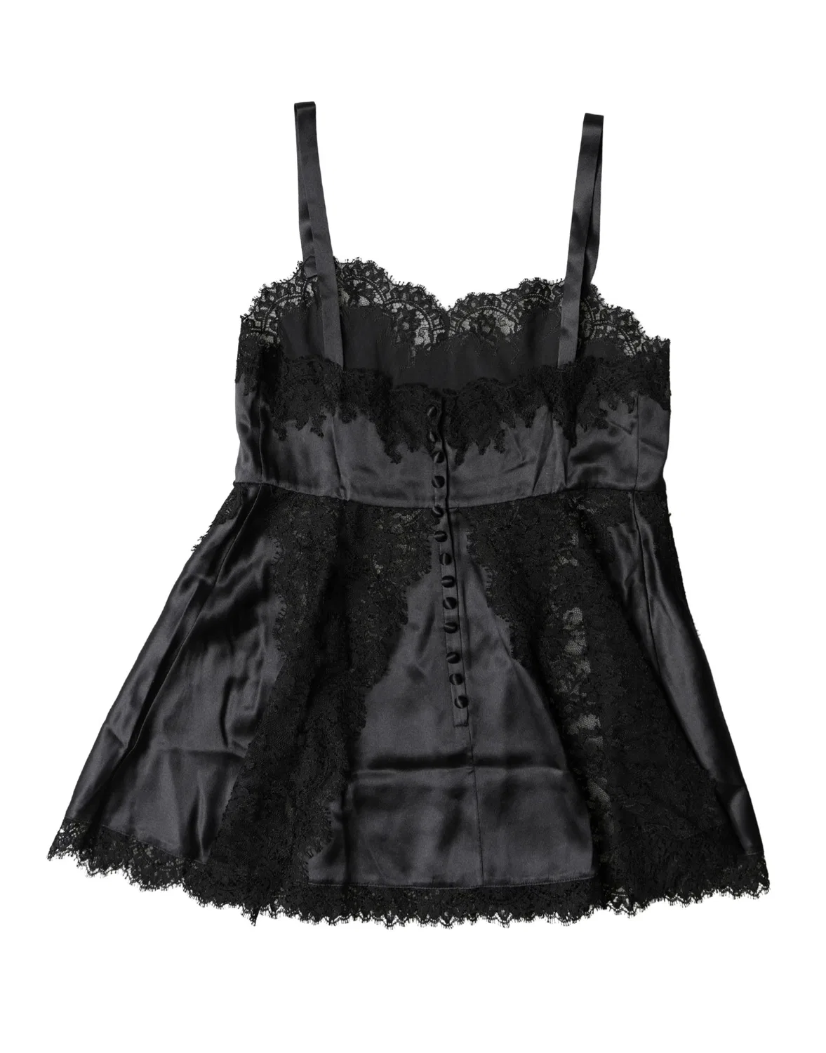 Женский топ-борцовка без рукавов с кружевной отделкой Lingerie Top Dolce & Gabbana, Black — фото 4