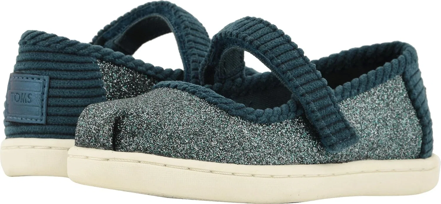 Детские туфли Мэри Джейн для девочек Tiny TOMS, Atlantic Iridescent Glimmer/Corduroy