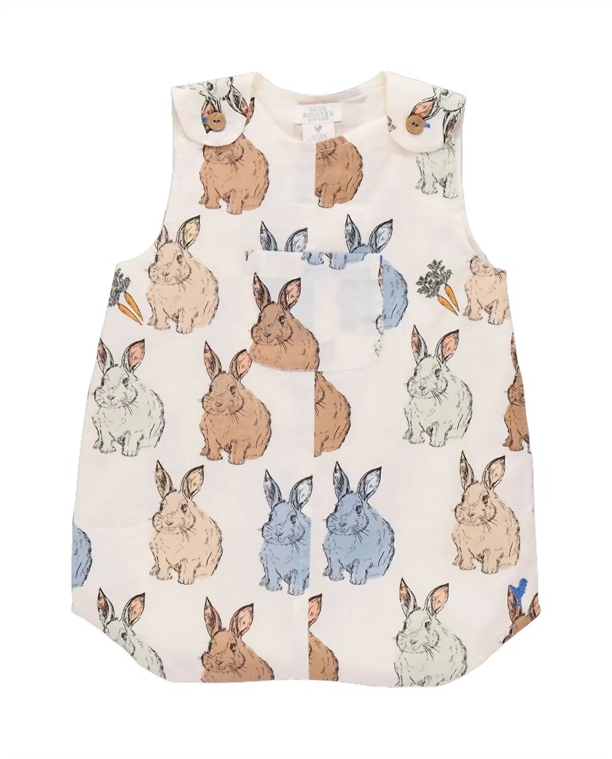Детский комбинезон для мальчиков с принтом Noah Jumper Pink Chicken, Blue Vintage — фото 3
