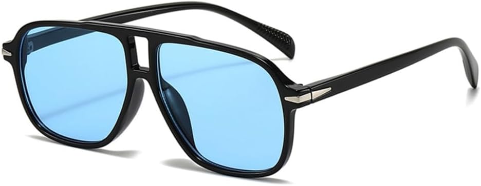 

Винтажные мужские солнцезащитные очки в крупной оправе, женские классические очки в большой оправе, спортивные очки, модные, яркие цвета, защита от ультрафиолета UV400 TYUVIVO, Black-blue