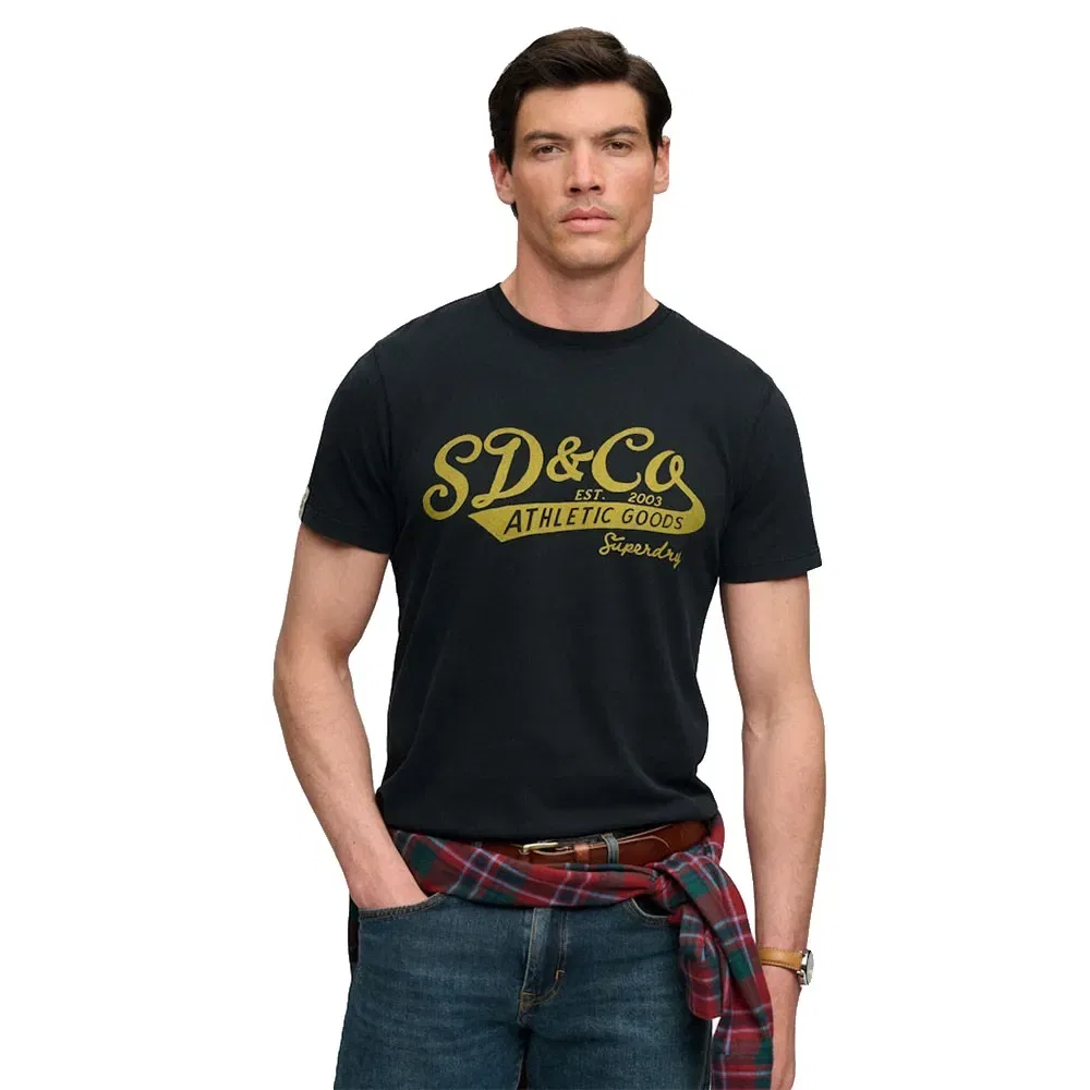 Мужская футболка с принтом Vintage Script Superdry, Black