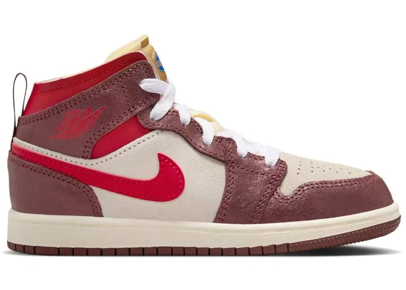 Детские кроссовки Lifestyle Jordan 1 Mid SE Jordan, Coconut Milk/Dark Pony/Pale Vanilla/Varsity Red