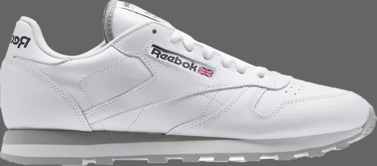 Кроссовки Reebok Classic Leather, бело-серый - фото