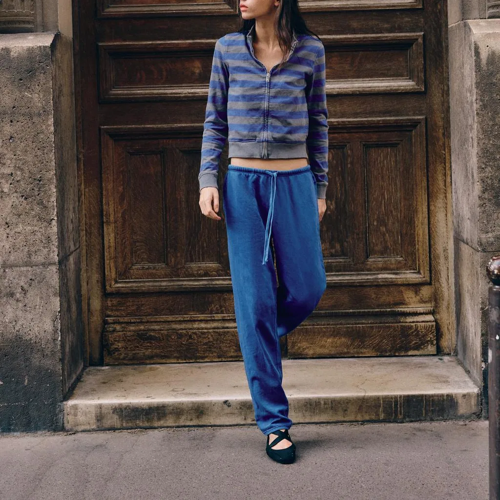 Женская толстовка с полосатым принтом и воротником-стойкой ZARA, Stripes — фото 4