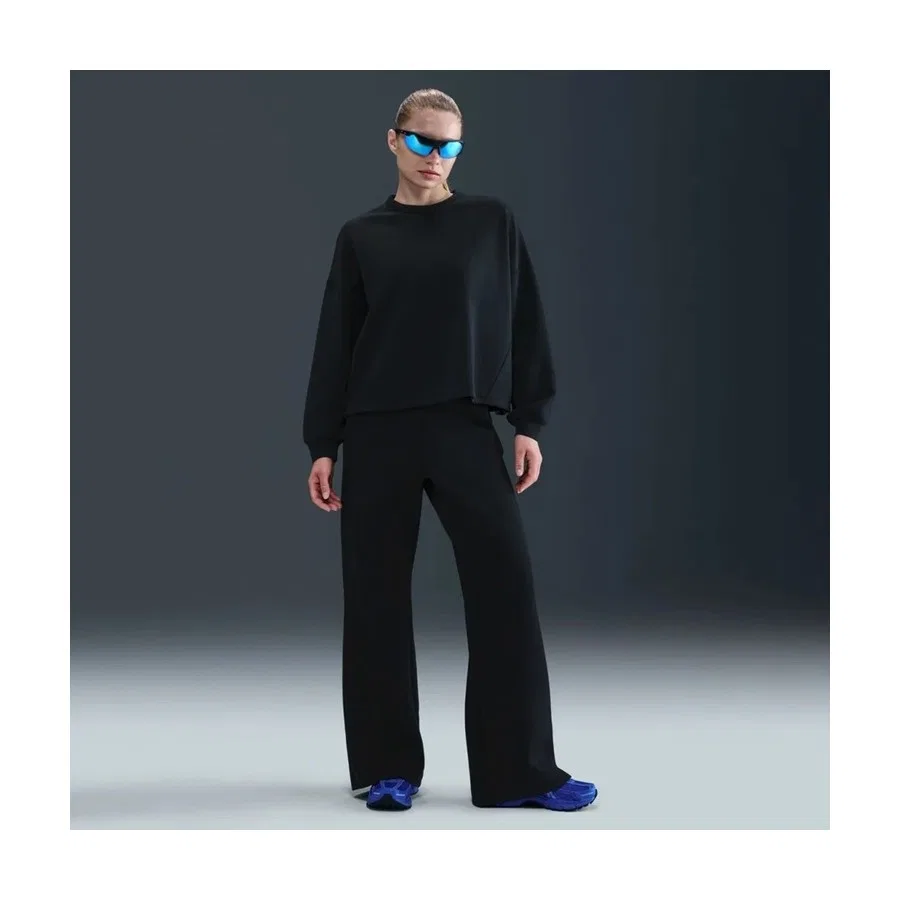 Женские спортивные брюки с широкими штанинами Dri-FIT 24.7 ImpossiblySoft Nike, Черный — фото 2