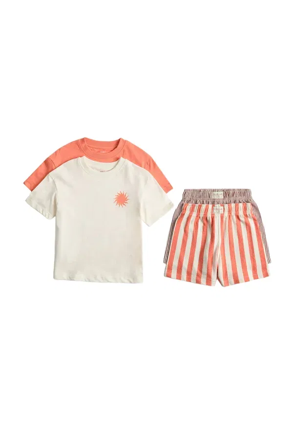 Пижама набор 2 шт, хлопок, pure cotton sun graphic pyjamas, Marks & Spencer, coral, коралловый