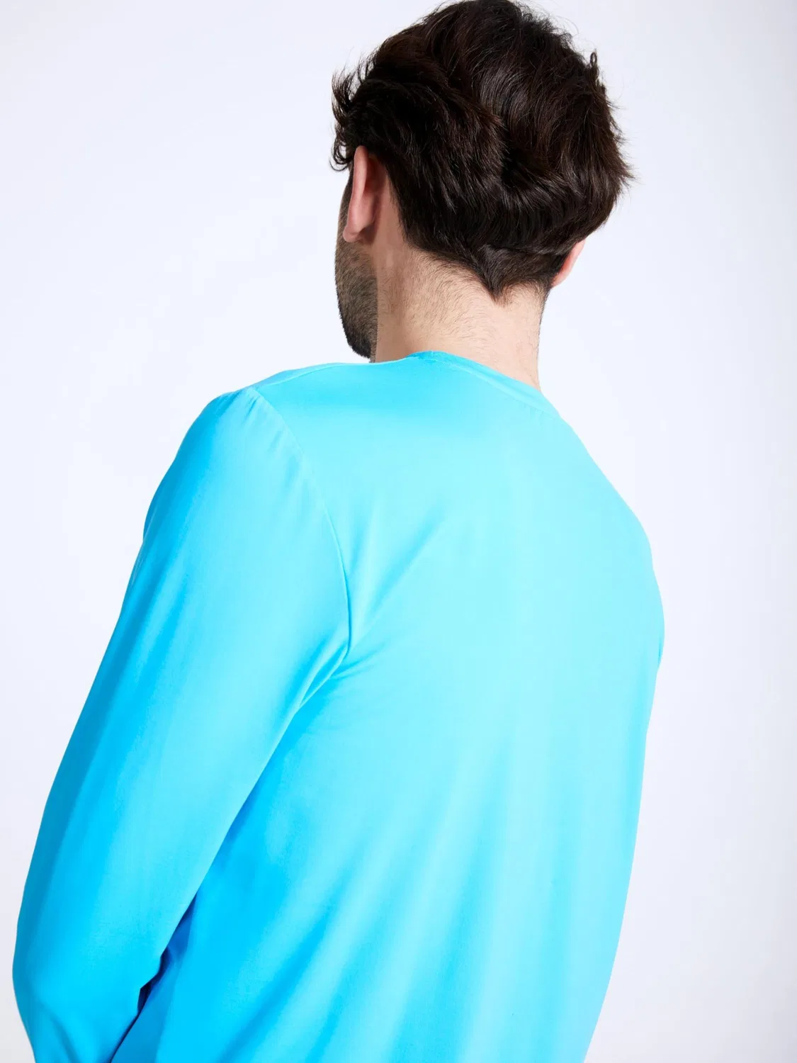 Спортивная футболка Sportkind Performance Shirt с круглым вырезом и длинными рукавами, бирюзового цвета — фото 4