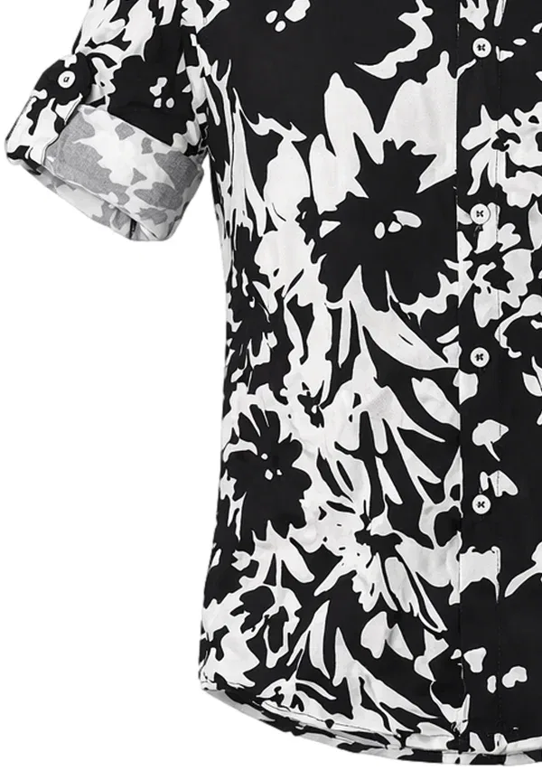 Рубашка с цветочным принтом Camicia fantasia Over/D, White, белый — фото 4