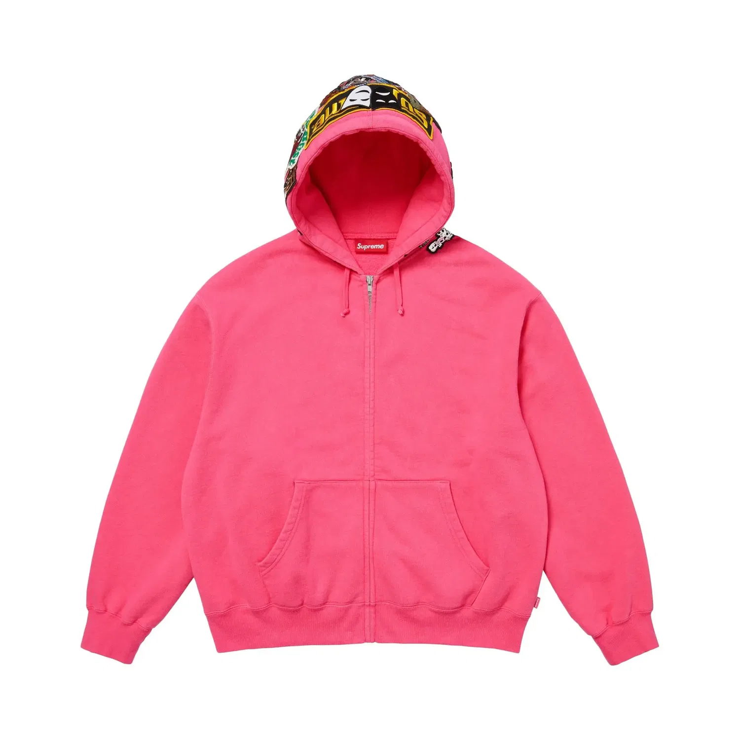 Свитшот на молнии с капюшоном Supreme Patches, Magenta