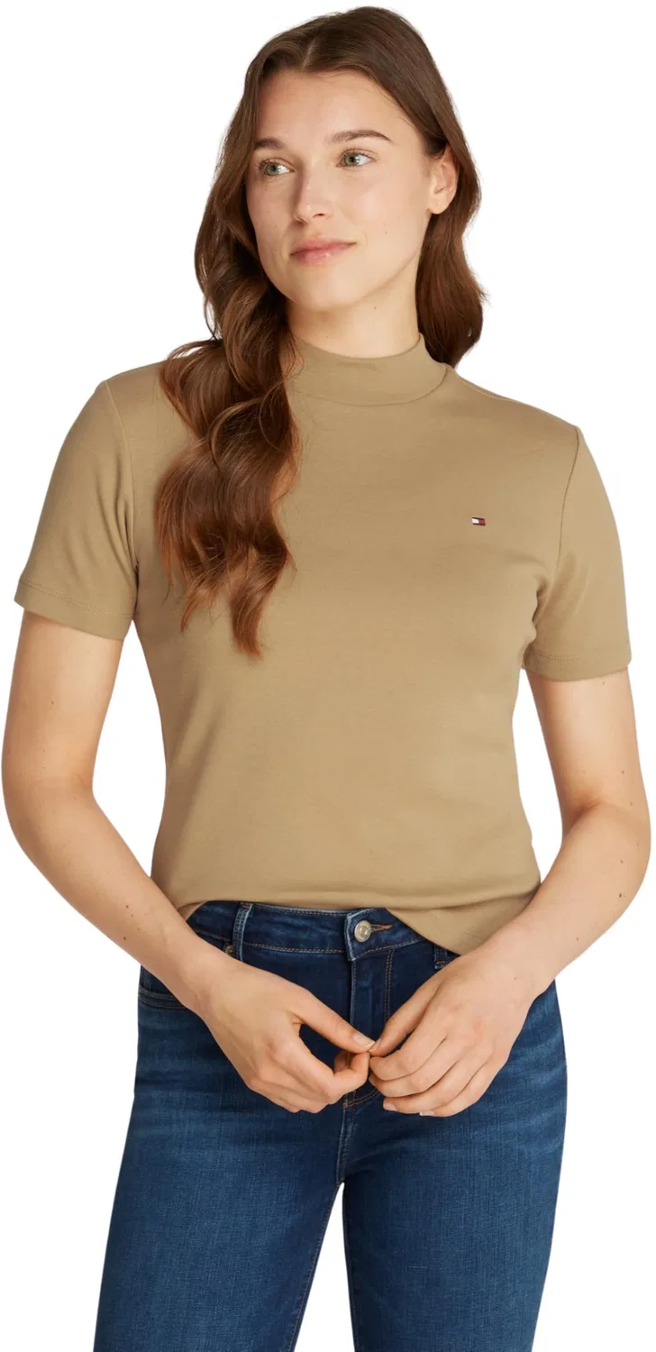 Женская футболка с коротким рукавом Cody Crop Tommy Hilfiger, Khaki (Safari Canvas)