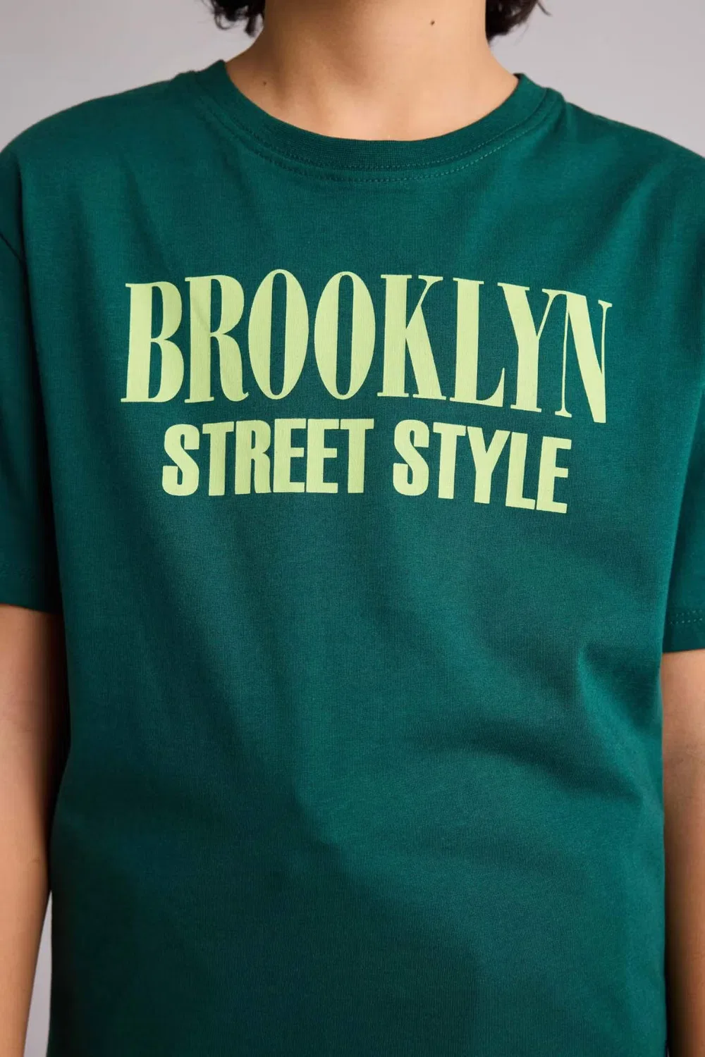 Футболка с принтом Brooklyn Defacto, зеленый — фото 4