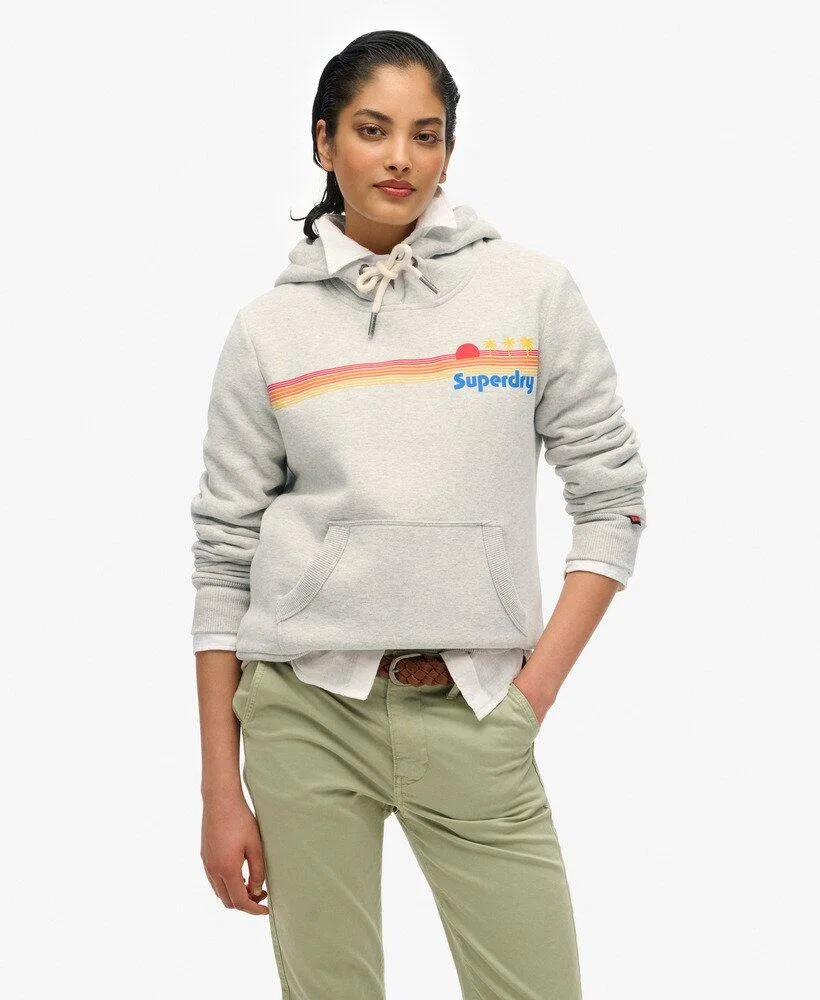 Женское худи с принтом Regenbogen gestreifte Kapuze Superdry, Grau