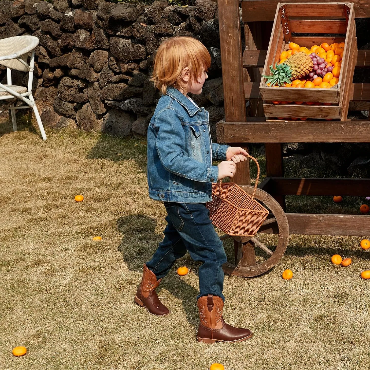 Детские сапоги-казаки для девочек и мальчиков IUV KIDS, Yellow Brown — фото 2