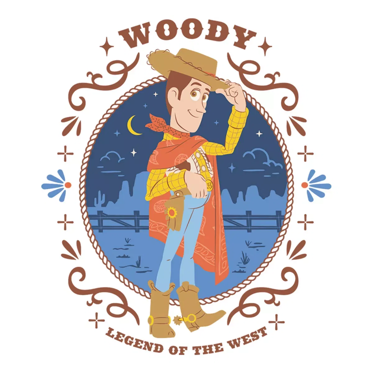 Детская футболка с принтом Legend Of The West Toy Story, White — фото 2