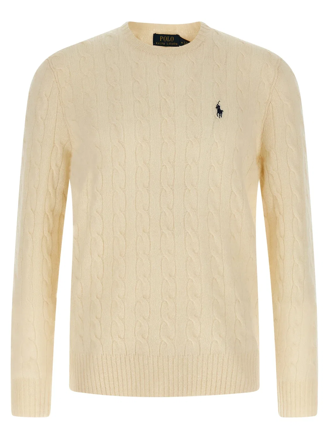 Свитер с плетеным узором Polo Ralph Lauren, белый