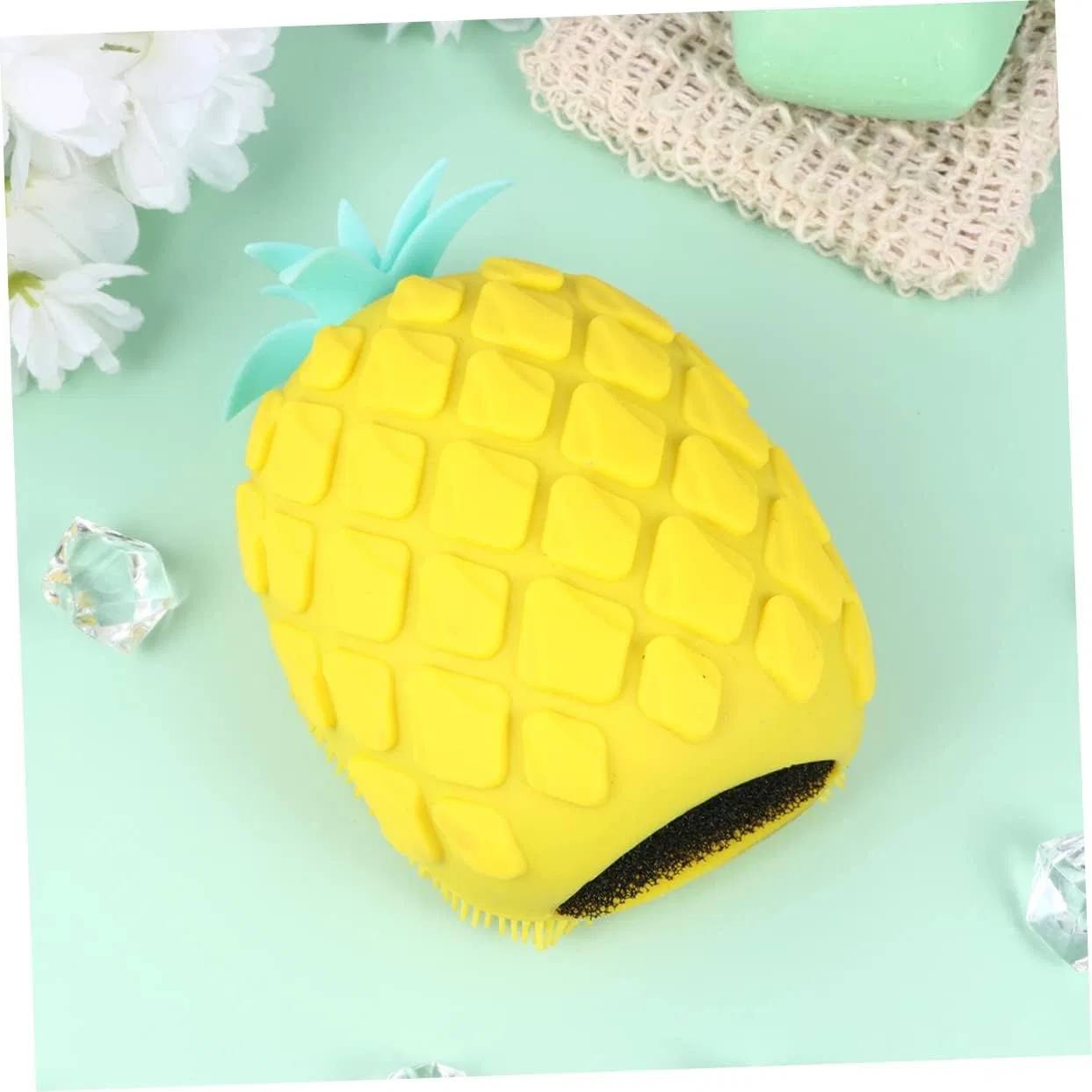 Силиконовая щетка для тела Pineapple, Mikinona, 1 шт, 12x8 см, Yellow — фото 2